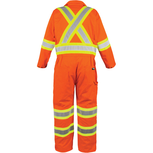 High-Visibility Unlined Coveralls, Small, High Visibility Orange Brunswick Fyr & Safety