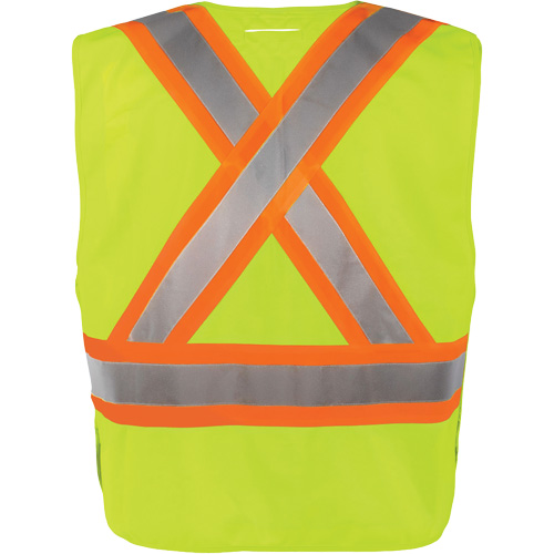 Gilet haute visibilit&eacute; &agrave; d&eacute;tachement rapide en 5 points, Orange haute visibilit&eacute;, 2T-Grand/3T-Grand, Polyester Brunswick Fyr & Safety