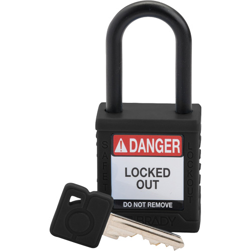 Velocity Safety Lockout Padlock, Safety Padlock, Keyed Different, Nylon, 1-1/2" Width Brunswick Fyr & Safety