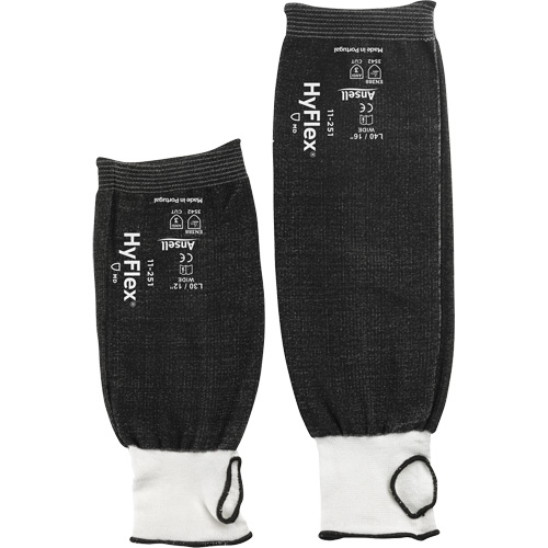 HyFlex 11-251 Extra Wide Protective Sleeve, Intercept, 18", ASTM ANSI Level A3, Black Brunswick Fyr & Safety