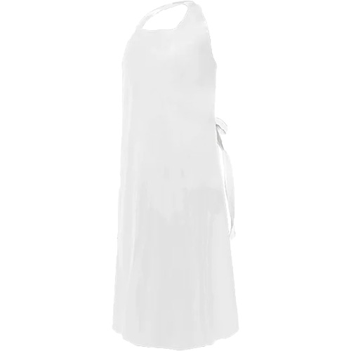 CoverMe Apron with Die-Cut Neck, Polyurethane, 45" L x 35" W, White Brunswick Fyr & Safety