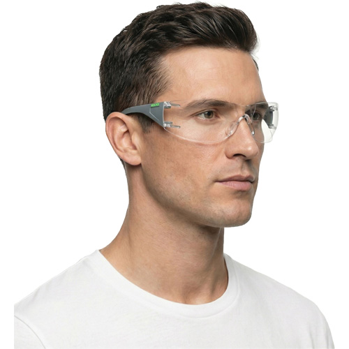 Adapt Lite Grey/Green Safety Glasses, Clear Lens, Anti-Fog/Anti-Scratch, ANSI Z87+/Meets/Exceeds CSA Z94.3 Brunswick Fyr & Safety