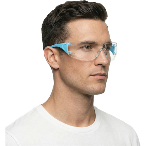Adapt Lite Blue/White Safety Glasses, Clear Lens, Anti-Fog/Anti-Scratch, ANSI Z87+/Meets/Exceeds CSA Z94.3 Brunswick Fyr & Safety