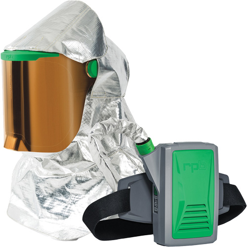 Z-Link Radiant Heat Respirator with Belt Mount & Blower, Facepiece Respirator/Headcover & Faceshield, Lithium-Ion Battery Brunswick Fyr & Safety