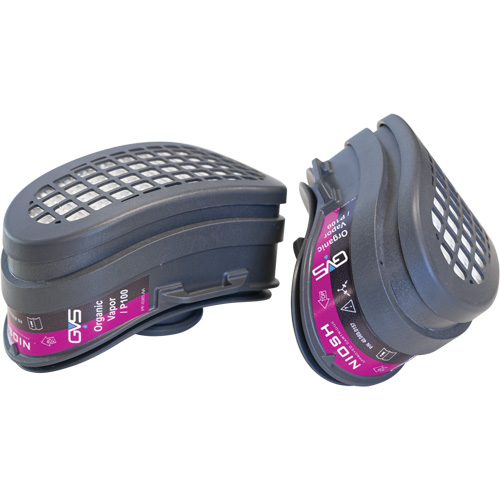 Filtres de rechange pour masques &agrave; profil bas Elipse OV-P100, Combinaison cartouche et filtre contre les particules pour gaz/vapeurs, Filtre P100 Brunswick Fyr & Safety