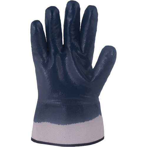 Horizon&reg; Navy Gloves with Pasted Cuffs, Medium, Nitrile Coating, Jersey/Cotton Shell Brunswick Fyr & Safety