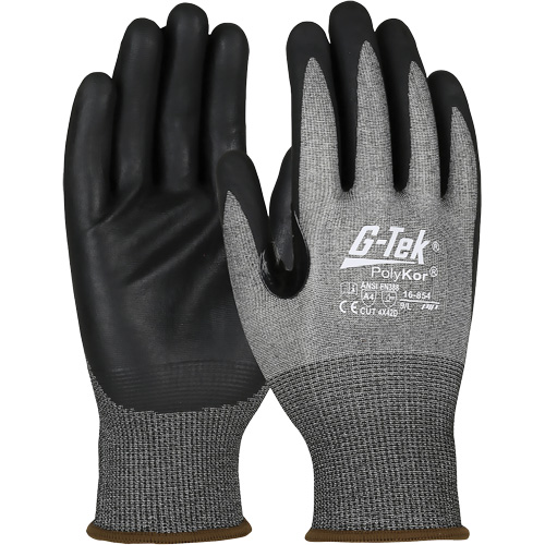 Gants r&eacute;sistant &agrave; la coupe G-Tek avec capacit&eacute; pour &eacute;cran tactile, Taille 2T-Grand, Calibre 18, Rev&ecirc;tement Mousse de nitrile, Enveloppe en PolyKor, ASTM ANSI niveau A4/EN 388 niveau D Brunswick Fyr & Safety