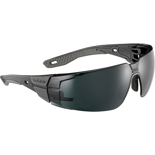 Lunettes de s&eacute;curit&eacute; RUSH+ 2.0 avec monture noire et grise, M/G, Lentille Gris/5,0, Antibu&eacute;e/Anti-&eacute;gratignures, ANSI Z87+ Brunswick Fyr & Safety
