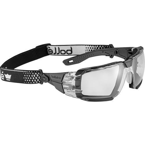 Lunettes de s&eacute;curit&eacute; RUSH+ 2.0 XP avec monture noire et grise, petit, Lentille Transparent, Antibu&eacute;e/Anti-&eacute;gratignures, ANSI Z87+ Brunswick Fyr & Safety