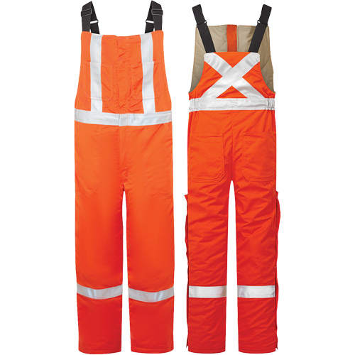 Avenger 9 oz High-Visibility Insulated Bib Pants, Style 525, Men's, X-Large, Orange Brunswick Fyr & Safety