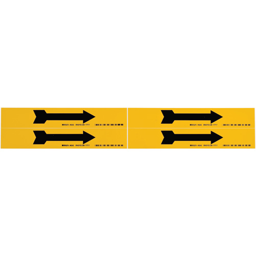 Arrow Pipe Marker, Self-Adhesive, 1-1/8" H x 7" W, Black on Yellow Brunswick Fyr & Safety