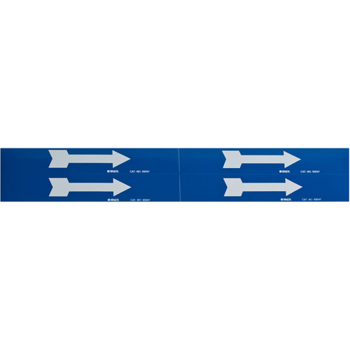 Arrow Pipe Markers, Self-Adhesive, 1-1/8" H x 7" W, White on Blue Brunswick Fyr & Safety