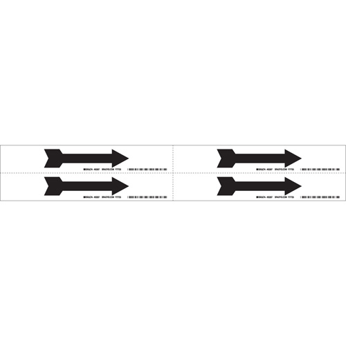Arrow Pipe Marker, Self-Adhesive, 1-1/8" H x 7" W, Black on White Brunswick Fyr & Safety