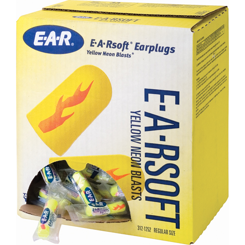 E-A-Rsoft Yellow Neon Blasts Earplugs, Bulk - Polybag Brunswick Fyr & Safety