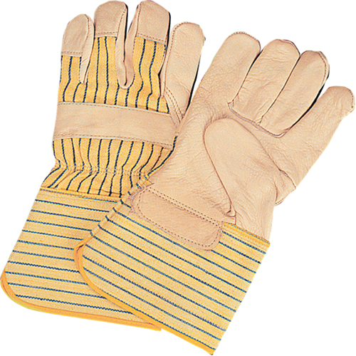 Standard-Duty Dry-Palm Fitters Gloves, Large, Grain Cowhide Palm, Cotton Inner Lining Brunswick Fyr & Safety
