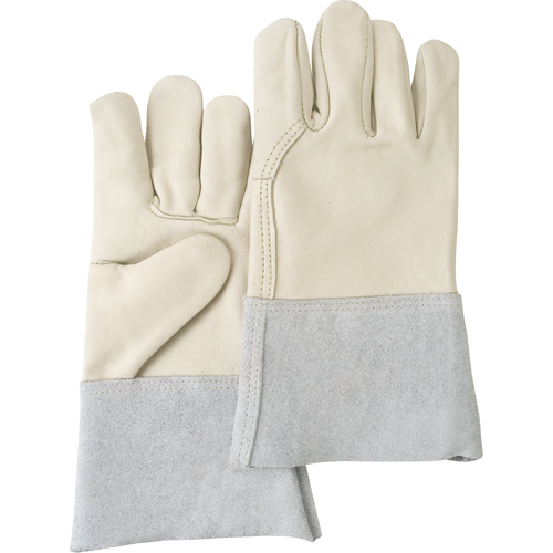 Standard-Duty Work Gloves, Large, Grain Cowhide Palm Brunswick Fyr & Safety