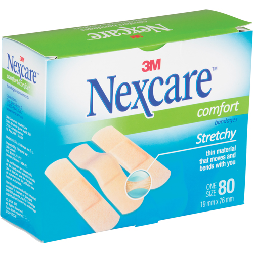 Nexcare Comfort Strips, Rectangular/Square, 3", Fabric, Sterile Brunswick Fyr & Safety