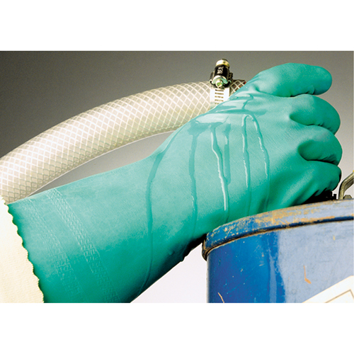 StanSolv&reg; Embossed Z-Pattern Grip Gloves, Size Medium/8, 14" L, Nitrile, Interlock Inner Lining, 11-mil Brunswick Fyr & Safety