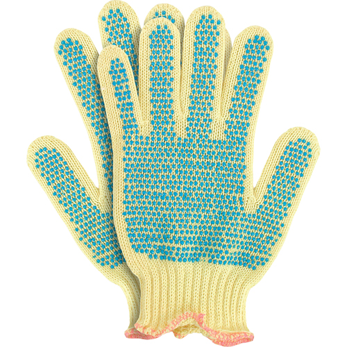Knit Gloves with Dots, Size Small/7, 7 Gauge, PVC Coated, Kevlar&reg; Shell, ANSI/ISEA 105 Level 2 Brunswick Fyr & Safety