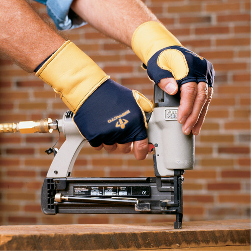 Gants de protection sup&eacute;rieure contre les impacts & les microtraumarismes r&eacute;p&eacute;t&eacute;s, main gauche, Taille T-petit, Paume Cuir fleur Brunswick Fyr & Safety