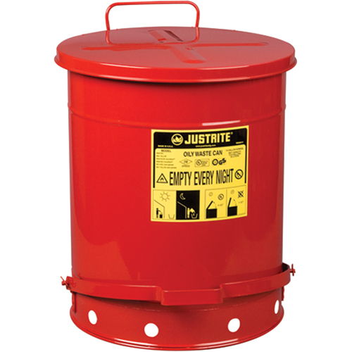 Contenants pour d&eacute;chets huileux, Homologu&eacute; FM/List&eacute; UL, 14 gal. US, Rouge Brunswick Fyr & Safety