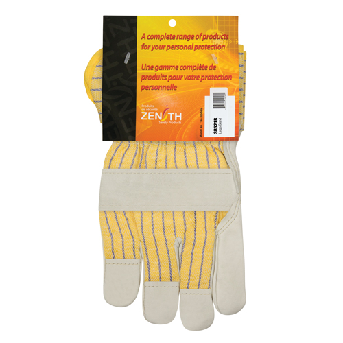 Gants d'ajusteur doubl&eacute;s pour l'hiver &agrave; paume renforc&eacute;e, Grand, Paume en Cuir fleur de vache, Doublure en Molleton de coton Brunswick Fyr & Safety