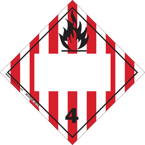 Flammable Solids TDG Placard, Adhesive Vinyl Brunswick Fyr & Safety