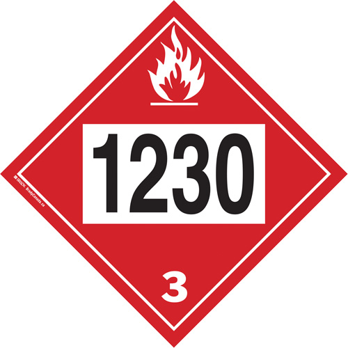 Plaque-&eacute;tiquette TMD 1230 pour m&eacute;thanol, Plastique Brunswick Fyr & Safety