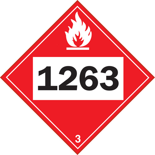 1263 Paint Flammable Liquid TDG Placard, Plastic Brunswick Fyr & Safety