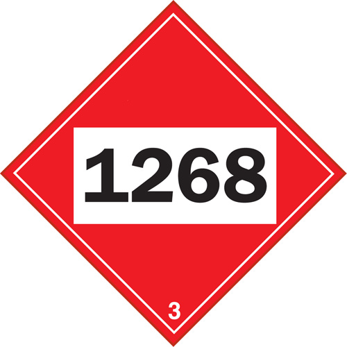 1268 Petroleum Distillates TDG Placard, Plastic Brunswick Fyr & Safety