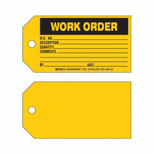 &eacute;tiquette Work Order, Papier, 5-3/4" la x 3" h, Anglais Brunswick Fyr & Safety