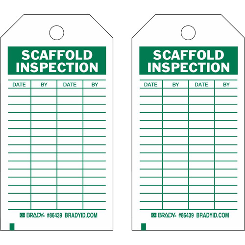 &eacute;tiquettes de rapport d'inspection, Polyester, 4" la x 7" h, Anglais Brunswick Fyr & Safety