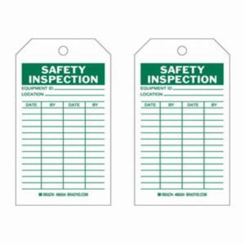 &eacute;tiquettes d'inspection de s&eacute;curit&eacute;, Polyester, 4" la x 7" h, Anglais Brunswick Fyr & Safety