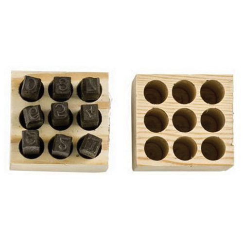 Number Steel Stamp Punch Set, # 4/6/3/2/1/8/9/7/5, 1/4" Brunswick Fyr & Safety