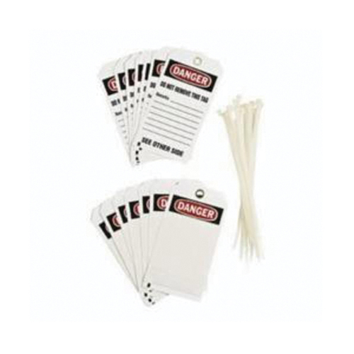 Self-Laminating Accident Prevention Tags, Polyester, 3" W x 5-3/4" H, English Brunswick Fyr & Safety