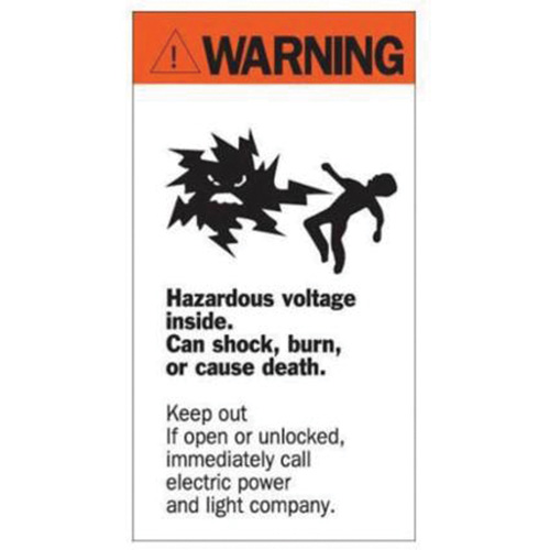 Enseigne Warning Hazardous Voltage, 8" x 4-1/2", Acrylique, Anglais avec pictogramme Brunswick Fyr & Safety