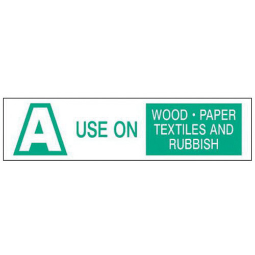 "A Use on Wood Paper Textiles and Rubbish" Labels, 6" L x 1-1/2" W, Green on White Brunswick Fyr & Safety
