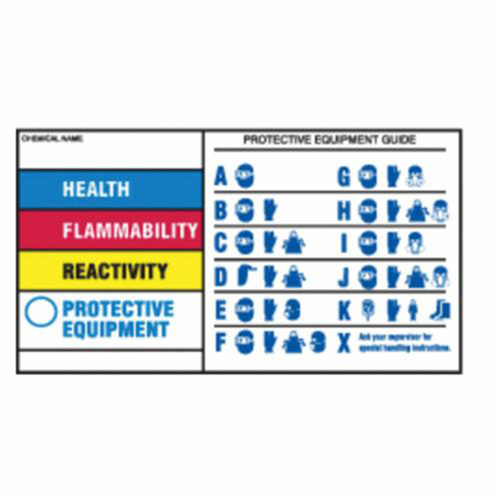 Protective Equipment Labels, Polyester, Sheet, 7" L x 4" W Brunswick Fyr & Safety