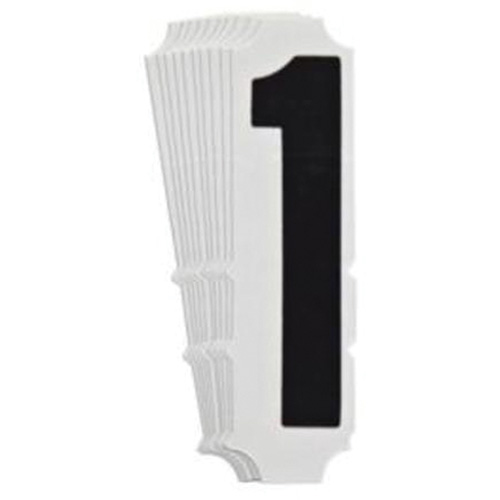 Quick-Align&reg; Individual Gothic Number and Letter Labels, 1, 4" H, Black Brunswick Fyr & Safety