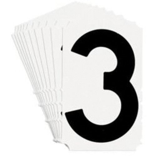 Quick-Align&reg; Individual Gothic Number and Letter Labels, 3, 4" H, Black Brunswick Fyr & Safety
