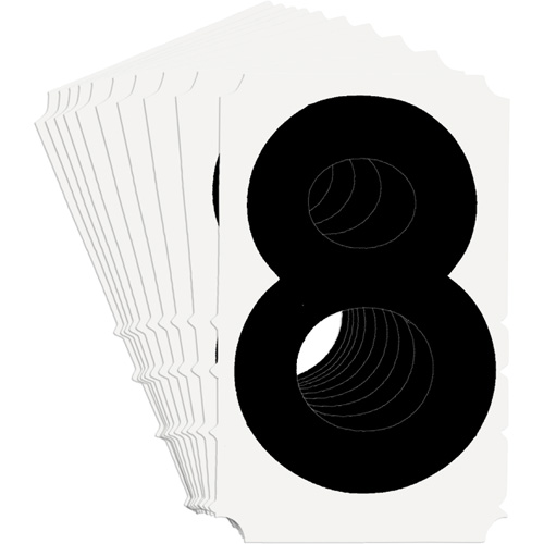 Quick-Align&reg; Individual Gothic Number and Letter Labels, 8, 4" H, Black Brunswick Fyr & Safety