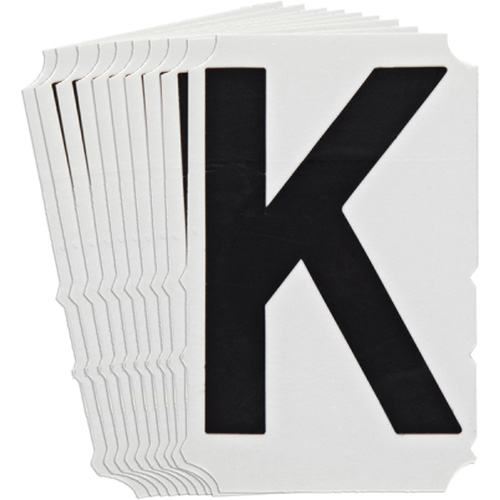 &eacute;tiquettes de lettres et chiffres gothiques individuels Quick-Align, K, 4" h, Noir Brunswick Fyr & Safety