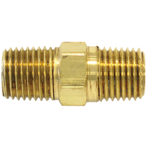 RACCORD HEXAGONAL,1/4"-1/4"NPT,LAITON, Laiton Brunswick Fyr & Safety