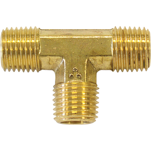 Male Pipe Tee, Brass, 1/4" Brunswick Fyr & Safety