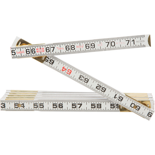 Red End&reg; Two Way&reg; Rule, 6' L, Wood, 1/16" Graduations Brunswick Fyr & Safety