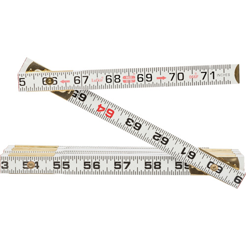 Red End&reg; Flat Reading Rule, 6' L, Wood Brunswick Fyr & Safety