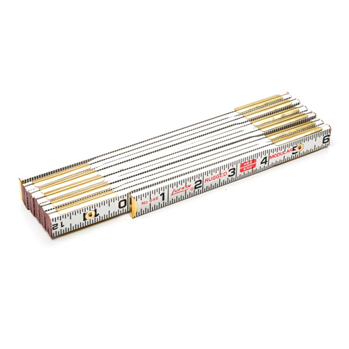 Red End&reg; Masonry Rule, 6' L, Wood, 1/16" Graduations Brunswick Fyr & Safety