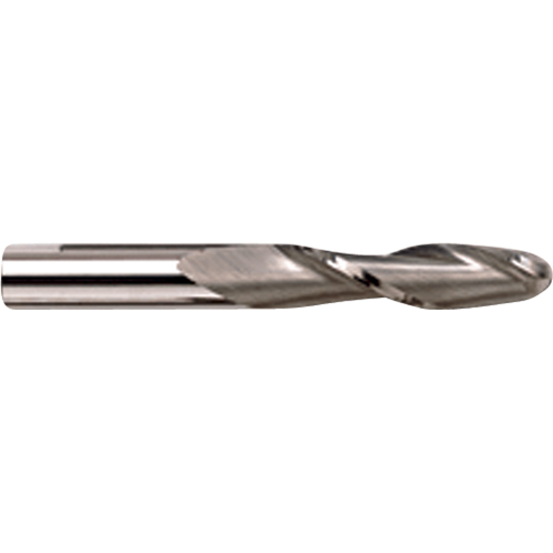 Ball End Extra Long Series End Mill, 7/16" Dia., 4 Flutes, Carbide Brunswick Fyr & Safety