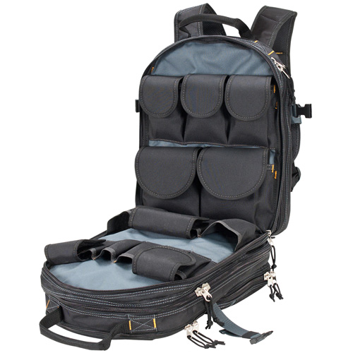 75-Pocket Tool Backpacks, 13" L x 17-1/2" W, Black, Nylon Brunswick Fyr & Safety