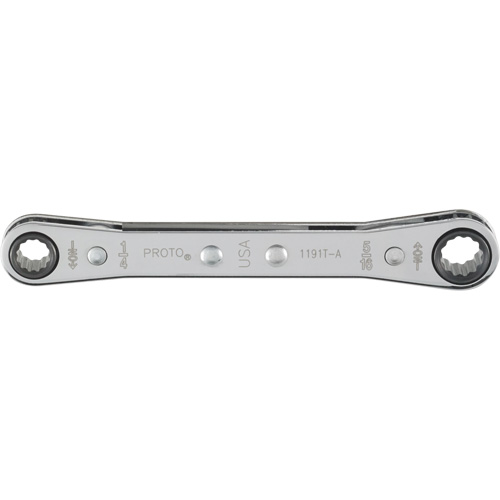 Double Box Ratcheting Wrench, 12 Point, 1/4" x 5/16", Polished Finish Brunswick Fyr & Safety
